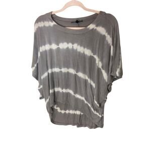 Paraphrase Y2K Grunge Tiedye Gray Short Sleeve Oversized Blouse